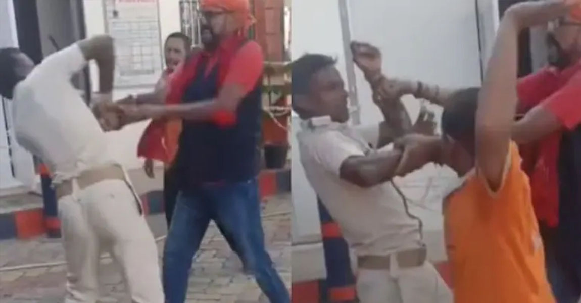 ভারতে এক থাপ্পড় মেরে সাত থাপ্পড় খেলেন পুলিশ কর্মকর্তা (ভিডিও)
