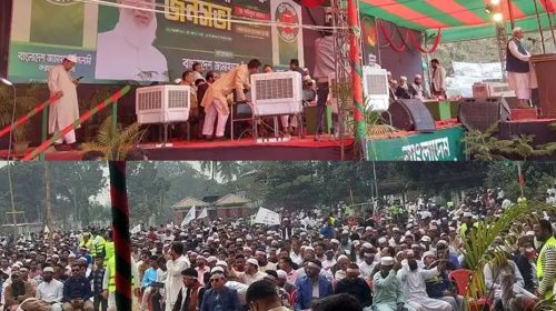 কক্সবাজারে জামায়াত আমিরের অপেক্ষায় কানায় কানায় পূর্ণ সমাবেশ মাঠ