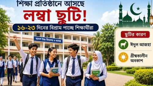 শিক্ষাপ্রতিষ্ঠানে আসছে লম্বা ছুটি, ১৬-২৩ দিনের অবকাশ পাচ্ছে শিক্ষার্থীরা